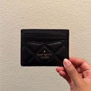 Kate Spade Black Quilted Card Case